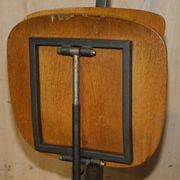 Six vintage mid-century modern folding stadium seats with new bases.