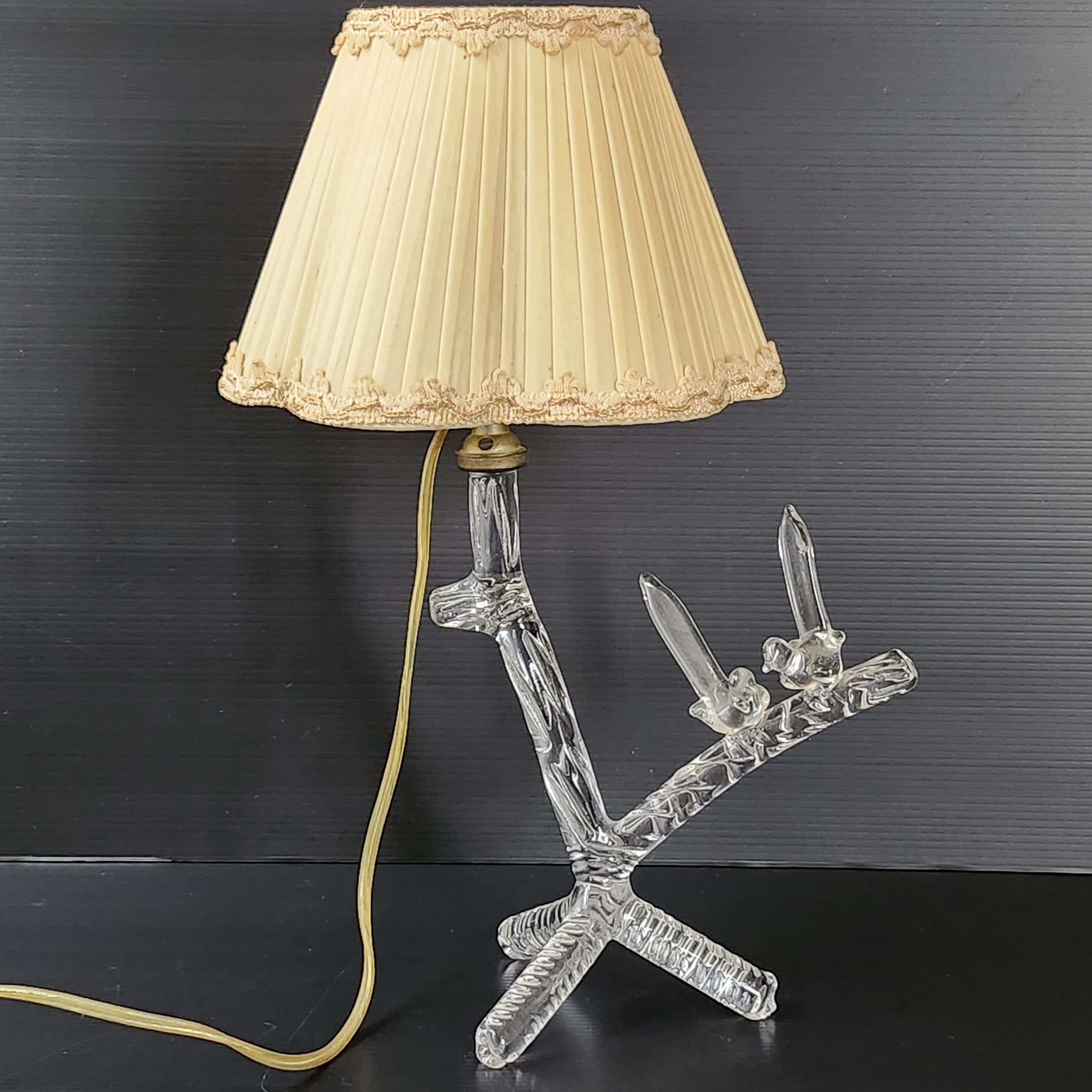 Lampe tripode vintage 1960 cristal