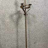 Feudal style lamp post candle holder in cast iron from the 19th century