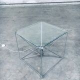 Cubist coffee table with lamp attributed to Max Sauze, France 1960s