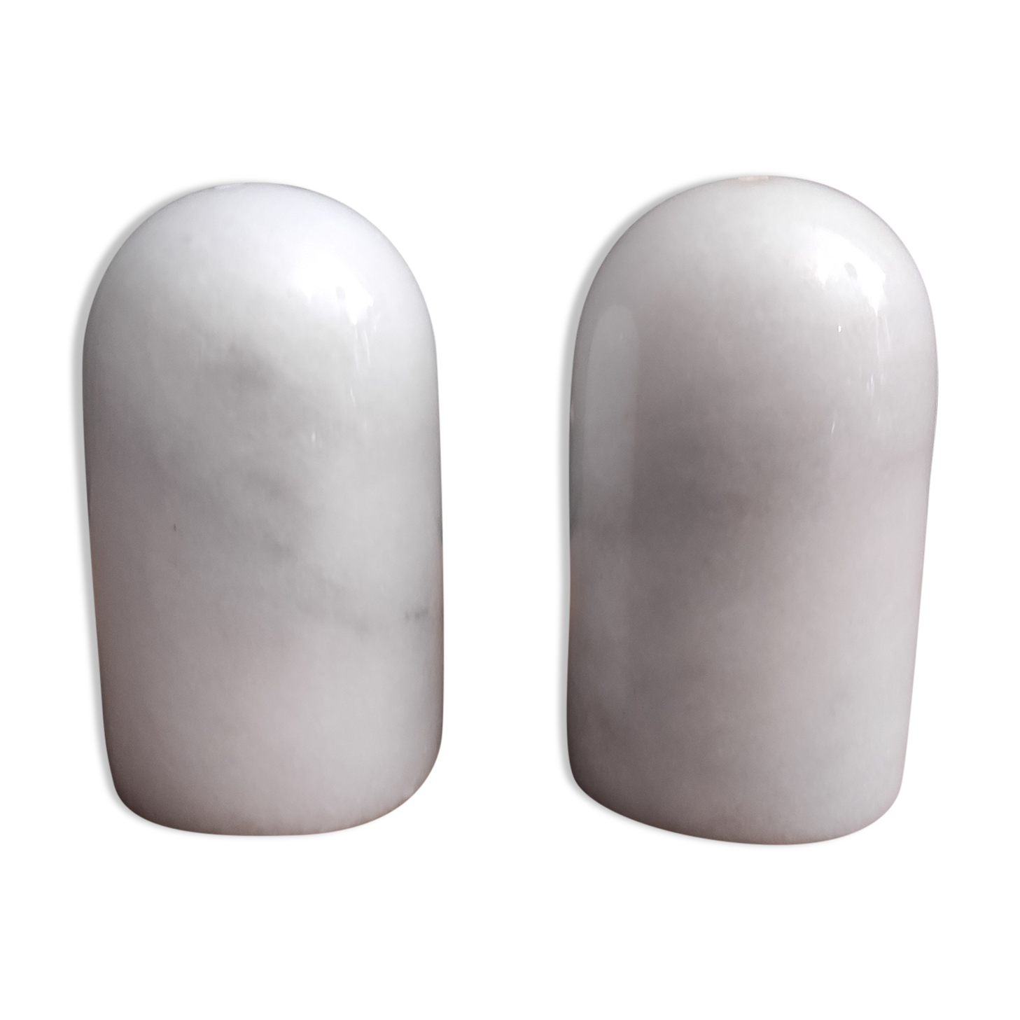 Vintage French salt and pepper shakers, in marble