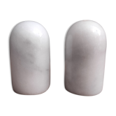 Vintage French salt and pepper shakers, in marble