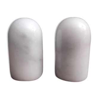 Vintage French salt and pepper shakers, in marble