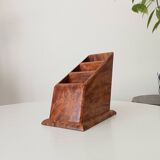 Art deco pen holder in burr walnut