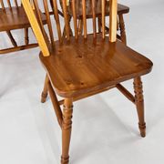 Set of 6 Scandinavian Pine Wingback Chairs, 1970s