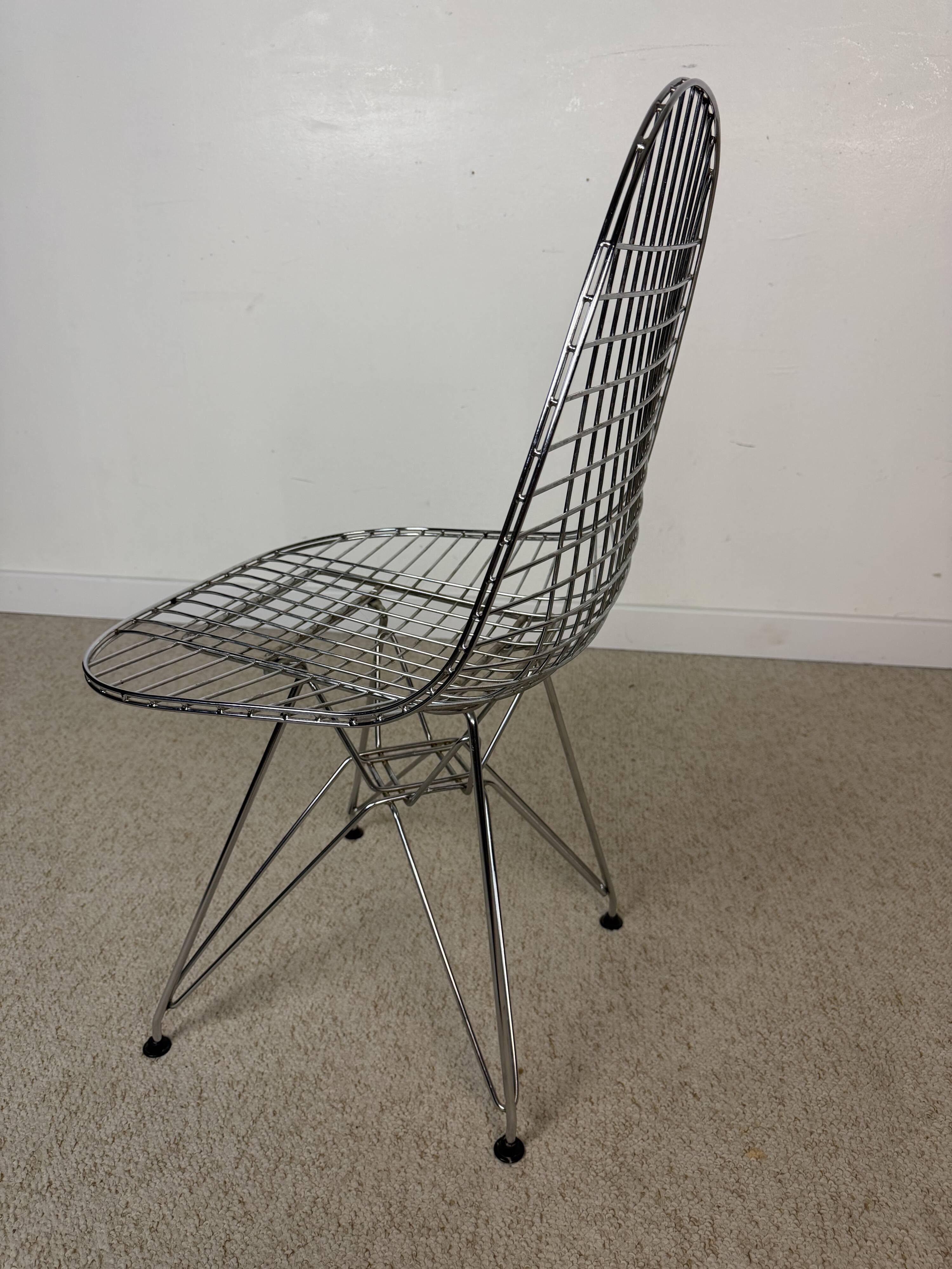 Vintage chrome wire chairs