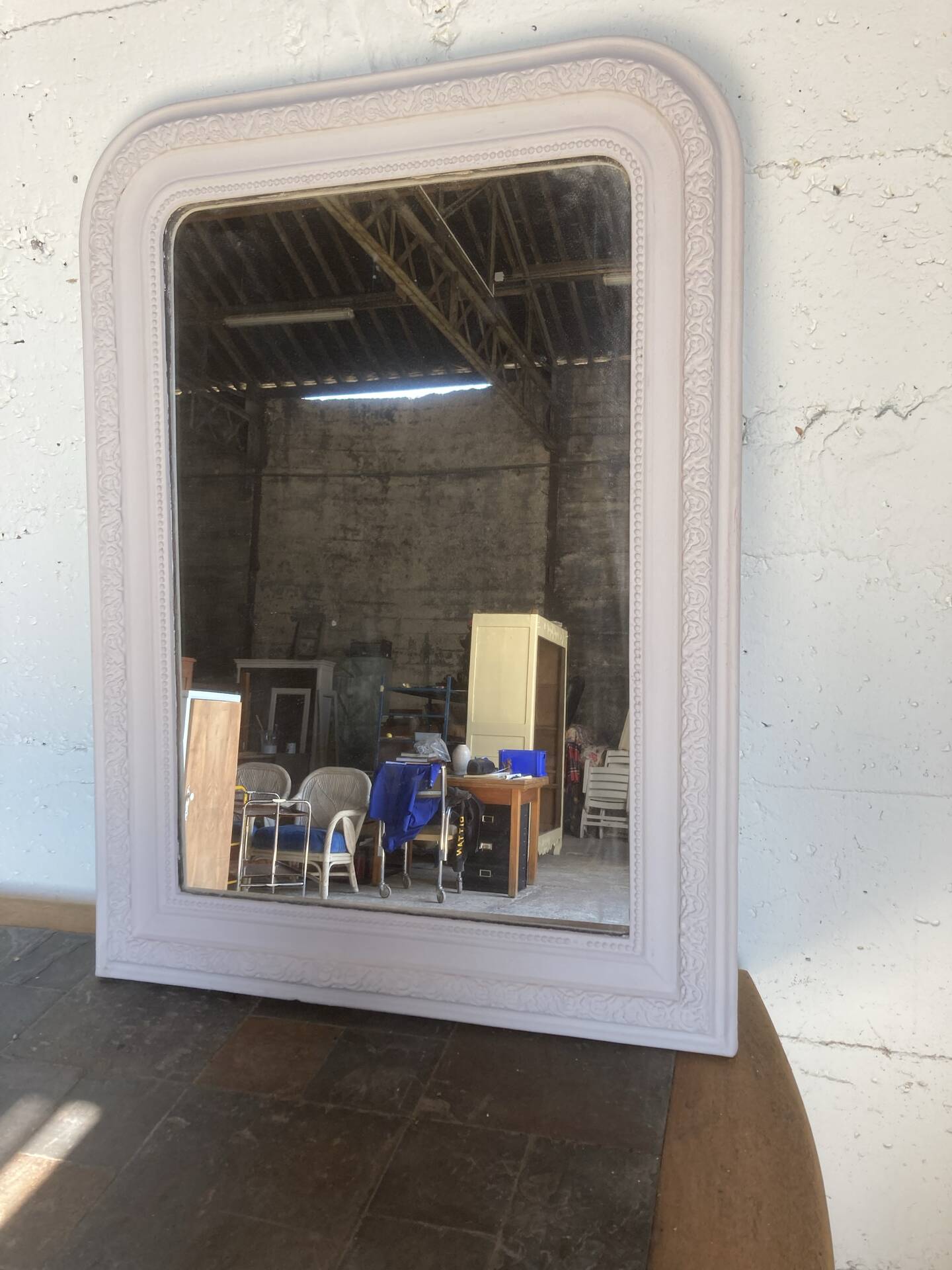 Louis Philippe mirror, 19th century, beige patina.