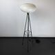 Lampadaire Stilnovo laque et triplex opaline des années 50