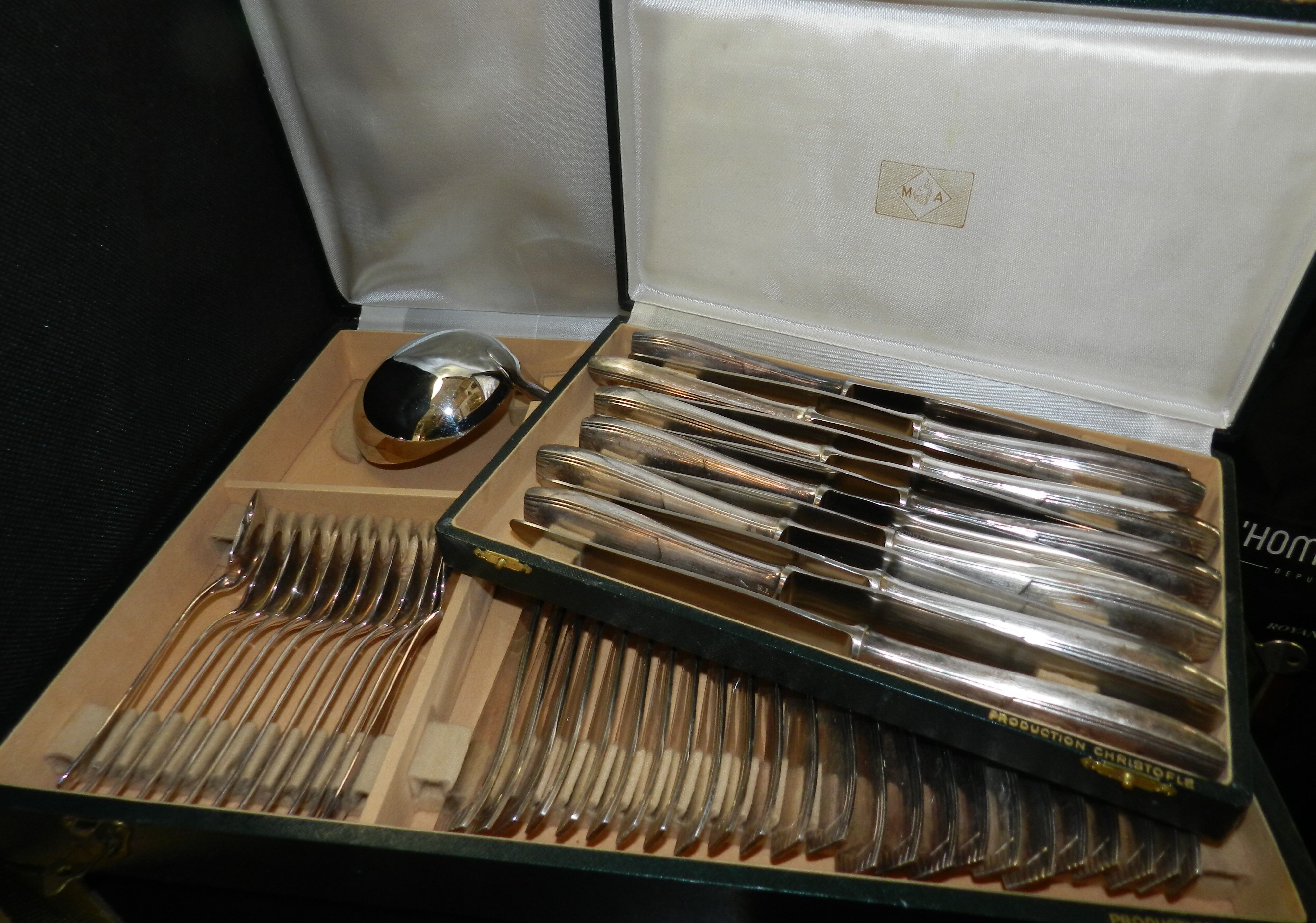 Silver metal housewife alfenide/christofle