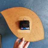 Vintage formica clock asymmetrical silent wall clock "Bayard yellow"