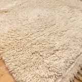 Moroccan berber carpet beni ouarain natural ecru uni 1, 42x0, 97m