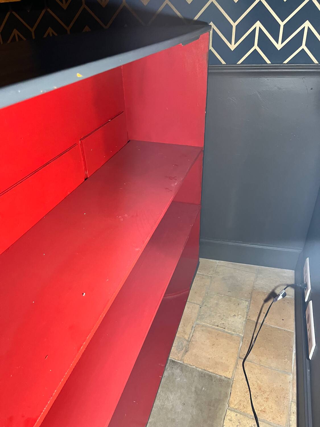 Bar, painted wooden counter