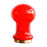 Space age czechoslovak opaline red glass table lamp, 1970s