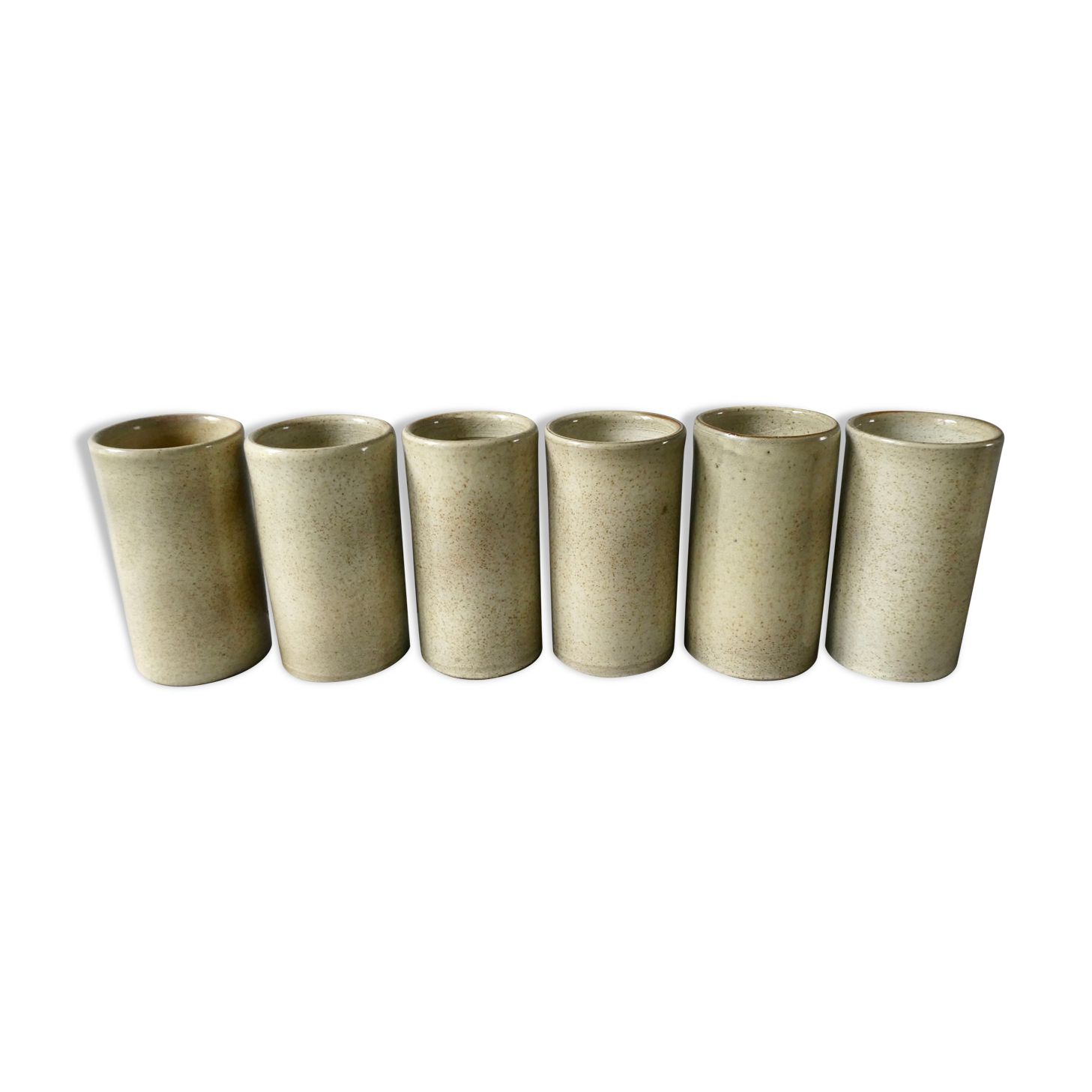 Set of 6 jean dubost glazed stoneware glasses in Noron