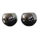 Paire de bougeoirs / photophores boules en céramique argentée effet mi