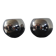 Paire de bougeoirs / photophores boules en céramique argentée effet mi
