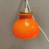 Holmegaard wall lamp in glass, nice orange/red color, danish design, retro, vintage, 1970s