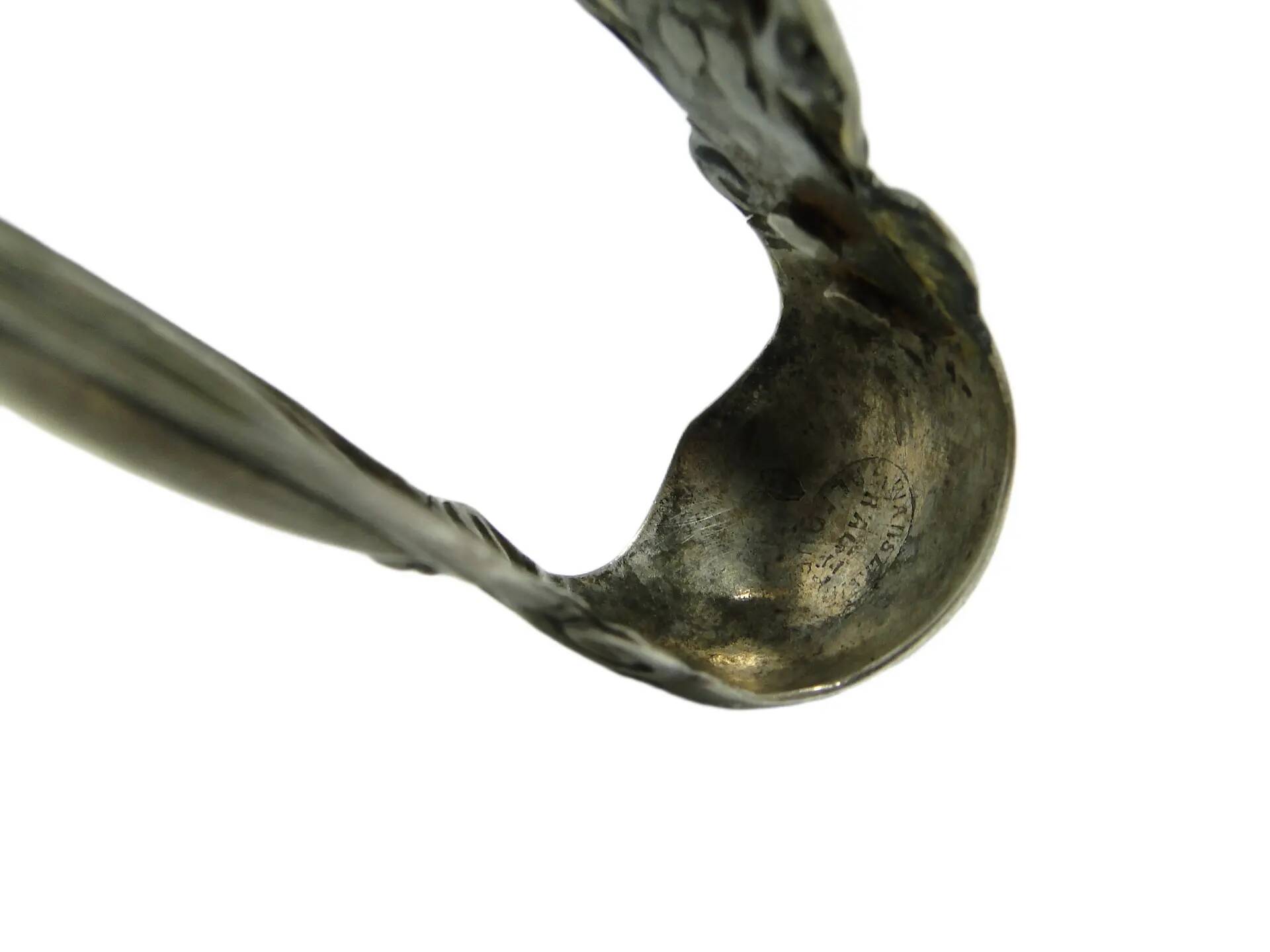 Biedermeier sugar tongs, silver-plated copper, Fraget, Poland, 19th century