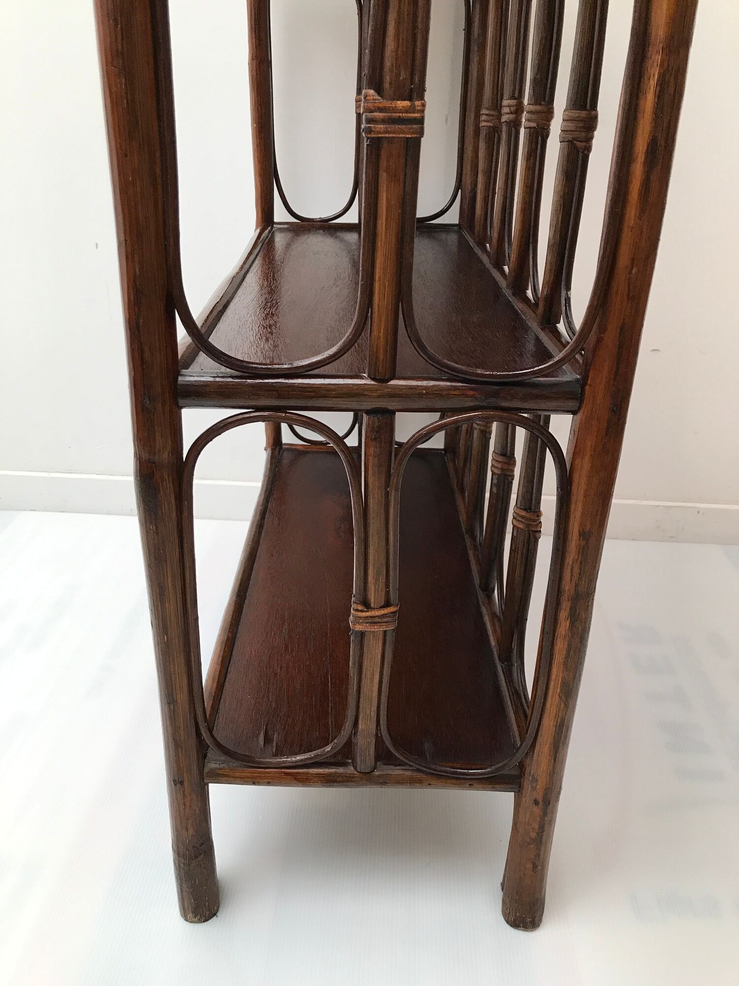 Vintage shelf in wicker rattan