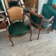 Pair of newly upholstered cabriolet armchairs