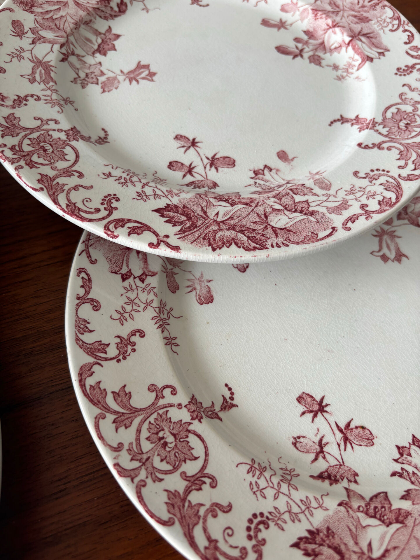 Lot de 6 assiettes à dessert Terre de Fer rose St Amand Hamage modèle