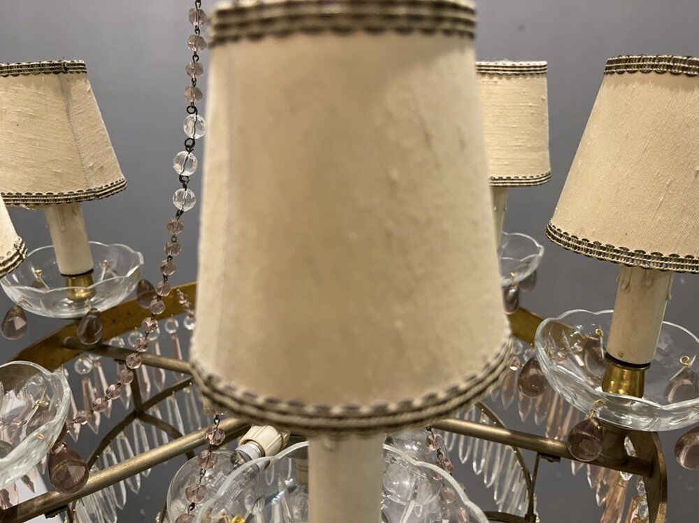 Italian Murano Glass Chandelier, 1950s