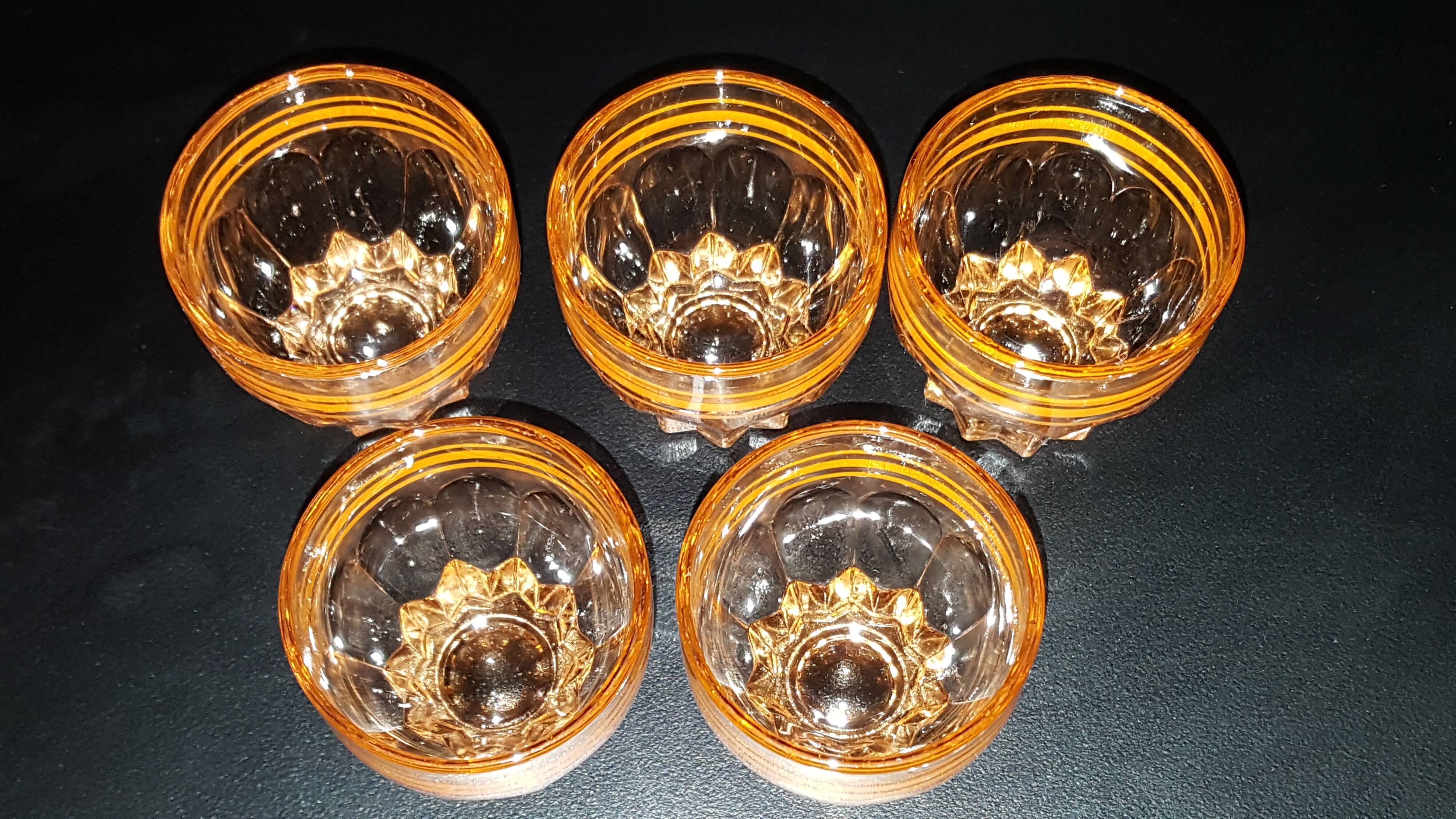 Service à liqueur orange avec liseré orange