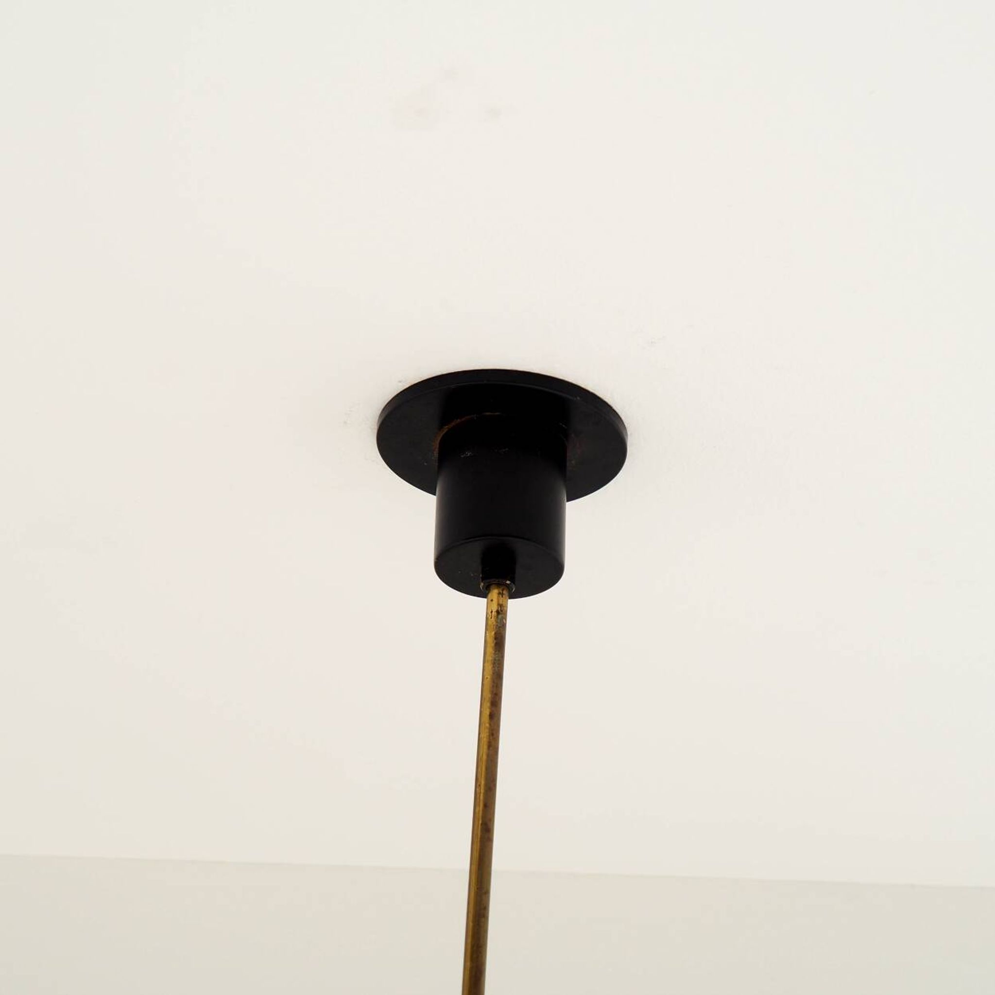 Vintage Philips 6-Light Chandelier in Brass, Teak & Black Metal