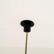 Vintage Philips 6-Light Chandelier in Brass, Teak & Black Metal