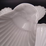 Set of 7 cups in white porcelain and in the shape of a shell - Pillivuyt around 1940