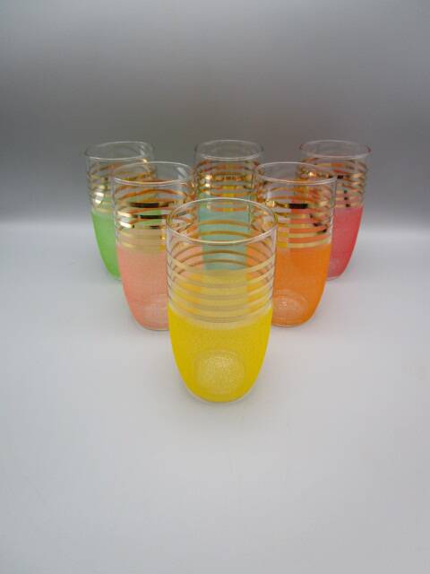 Set of 6 vintage glasses from the 50s/60s
