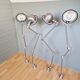 Lot de 4 lampes industrielle Jieldé en acier brossé, 3 bras