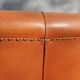 Sofa club leather 3 places buttoned back finish studded and velvet