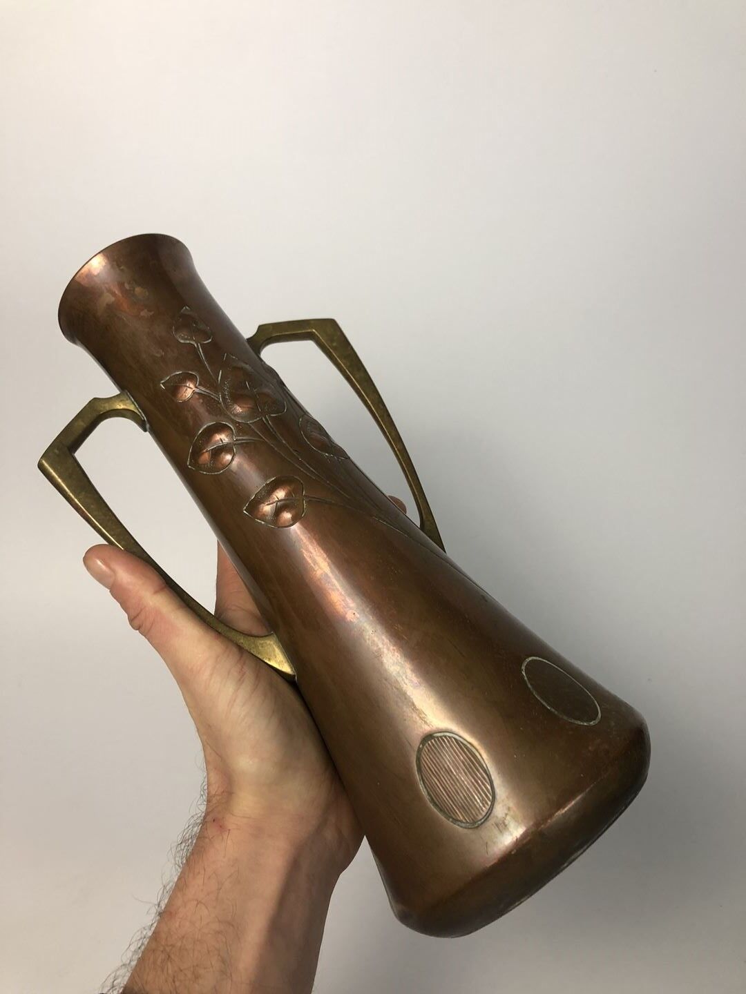 Art Nouveau vase WMF in copper and brass circa 1900