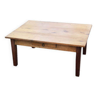 Table basse de ferme ancienne pieds fuseaux