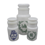 Set of 3 opal glass jars