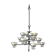 Skandinavien design twelve lights chandelier 1960's metal glass