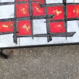 Vintage coffee table metal and lava stone