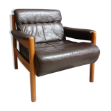 Brown Leather armchair 1970s