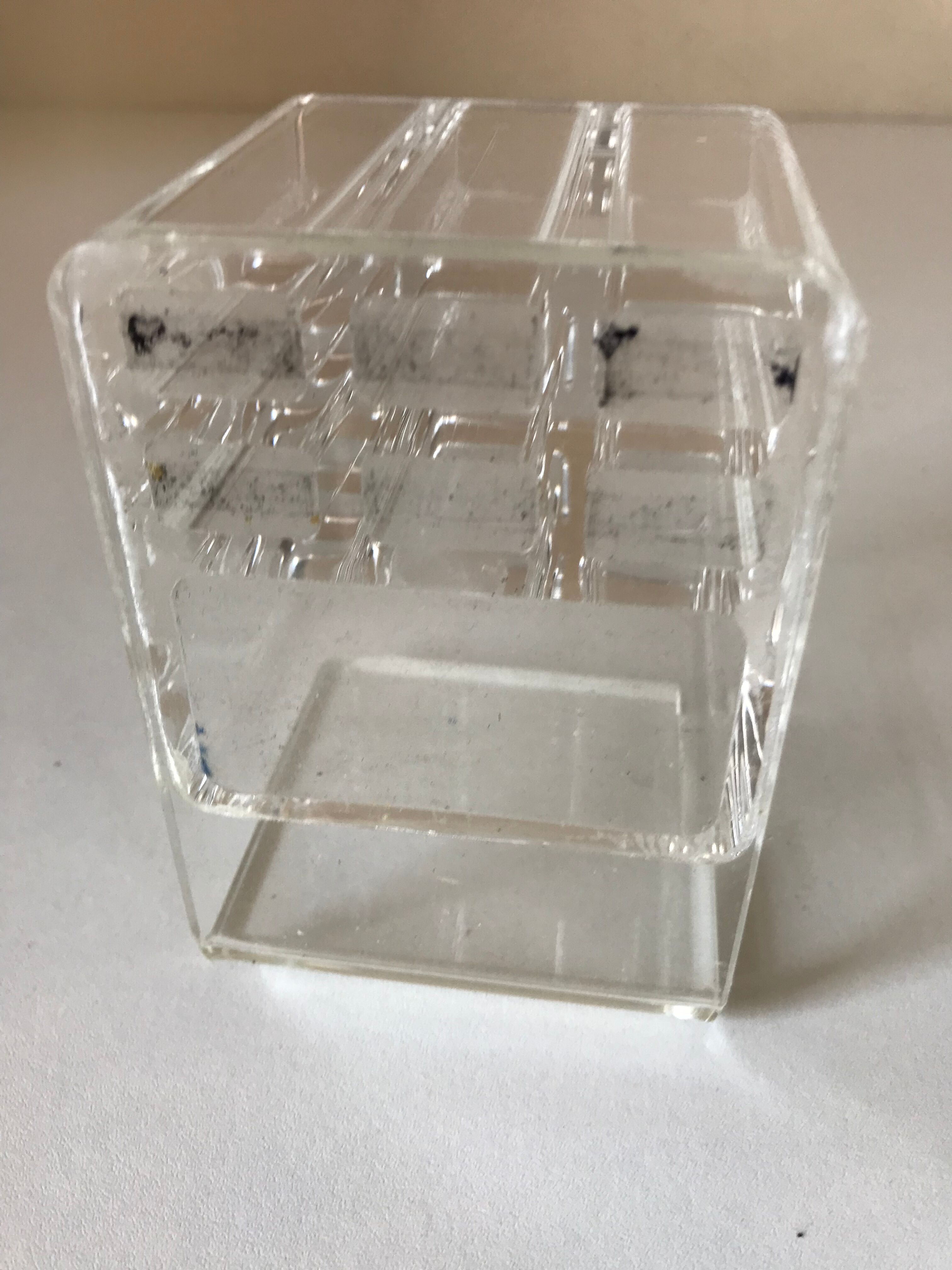 Vintage plexiglass pencil jar design 70 years