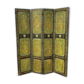 Painted Wooden Screen India 19th H 206 XL 171 Cm