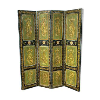 Painted Wooden Screen India 19th H 206 XL 171 Cm