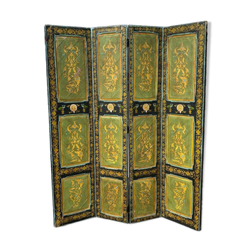 Painted Wooden Screen India 19th H 206 XL 171 Cm