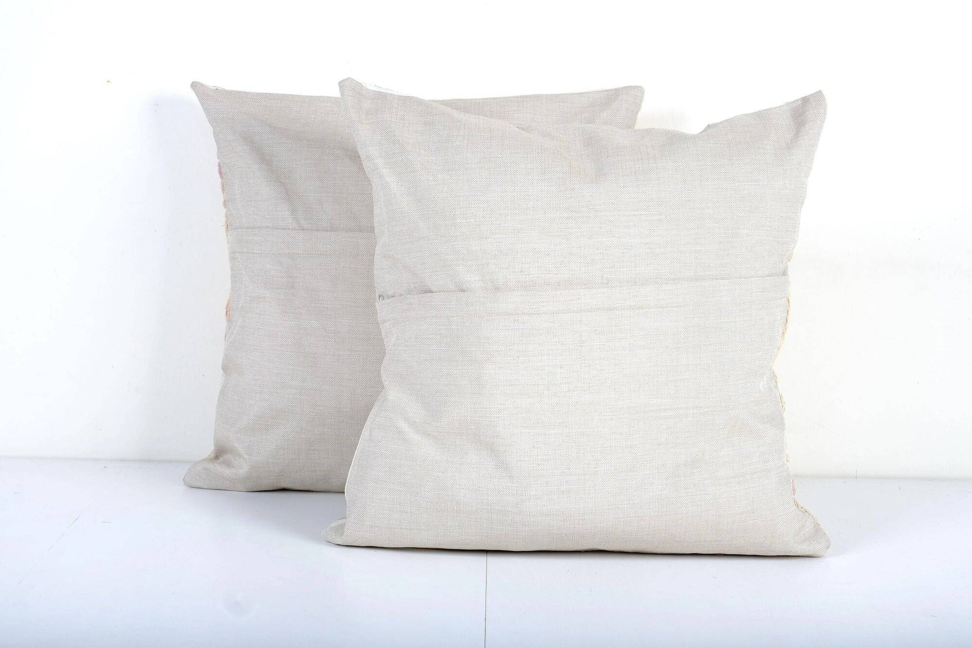 Set of 2 vintage embroidered cushion covers 53x56 cm