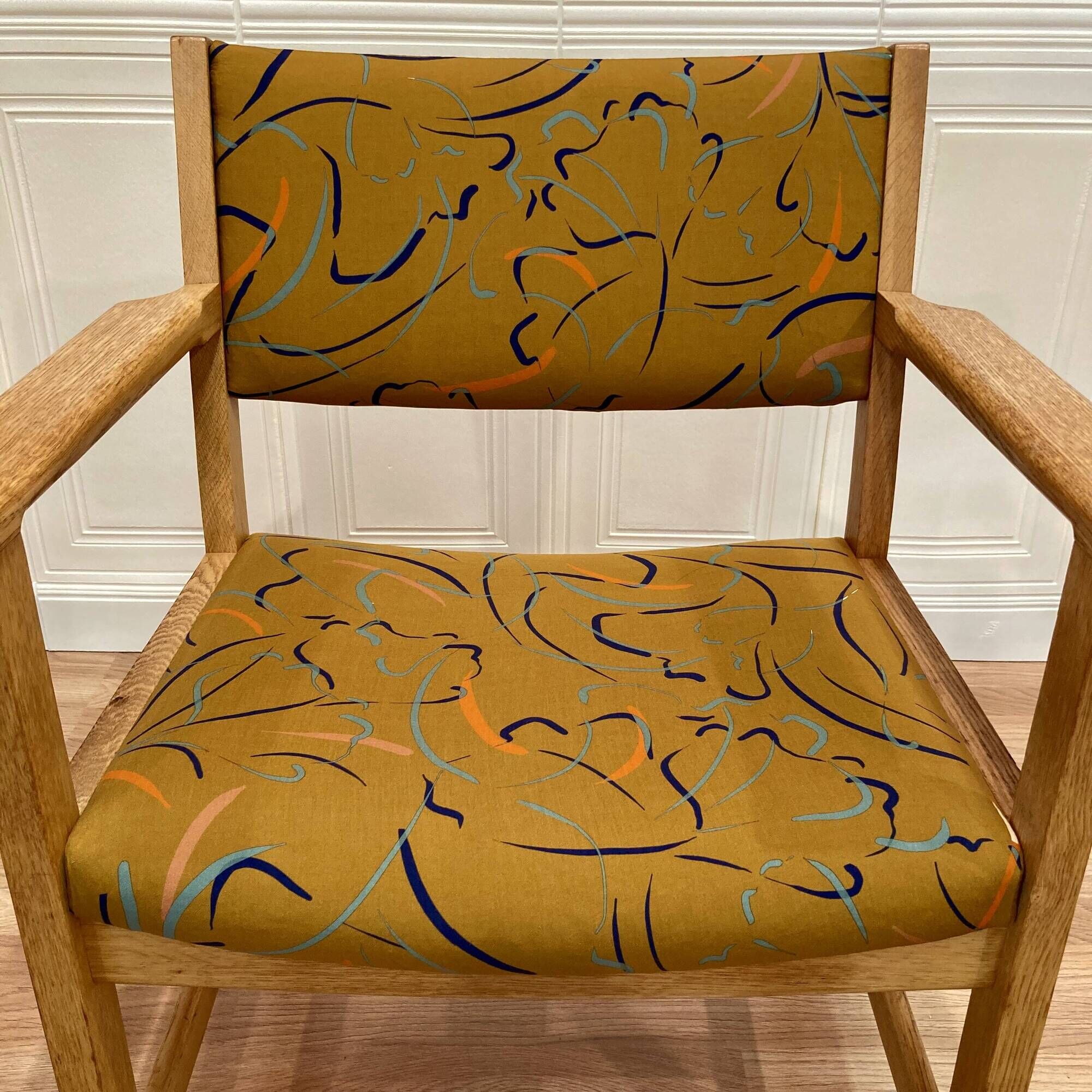 Set of 6 armchairs stamped Hans Wegner "Scandinavian design" 1960.