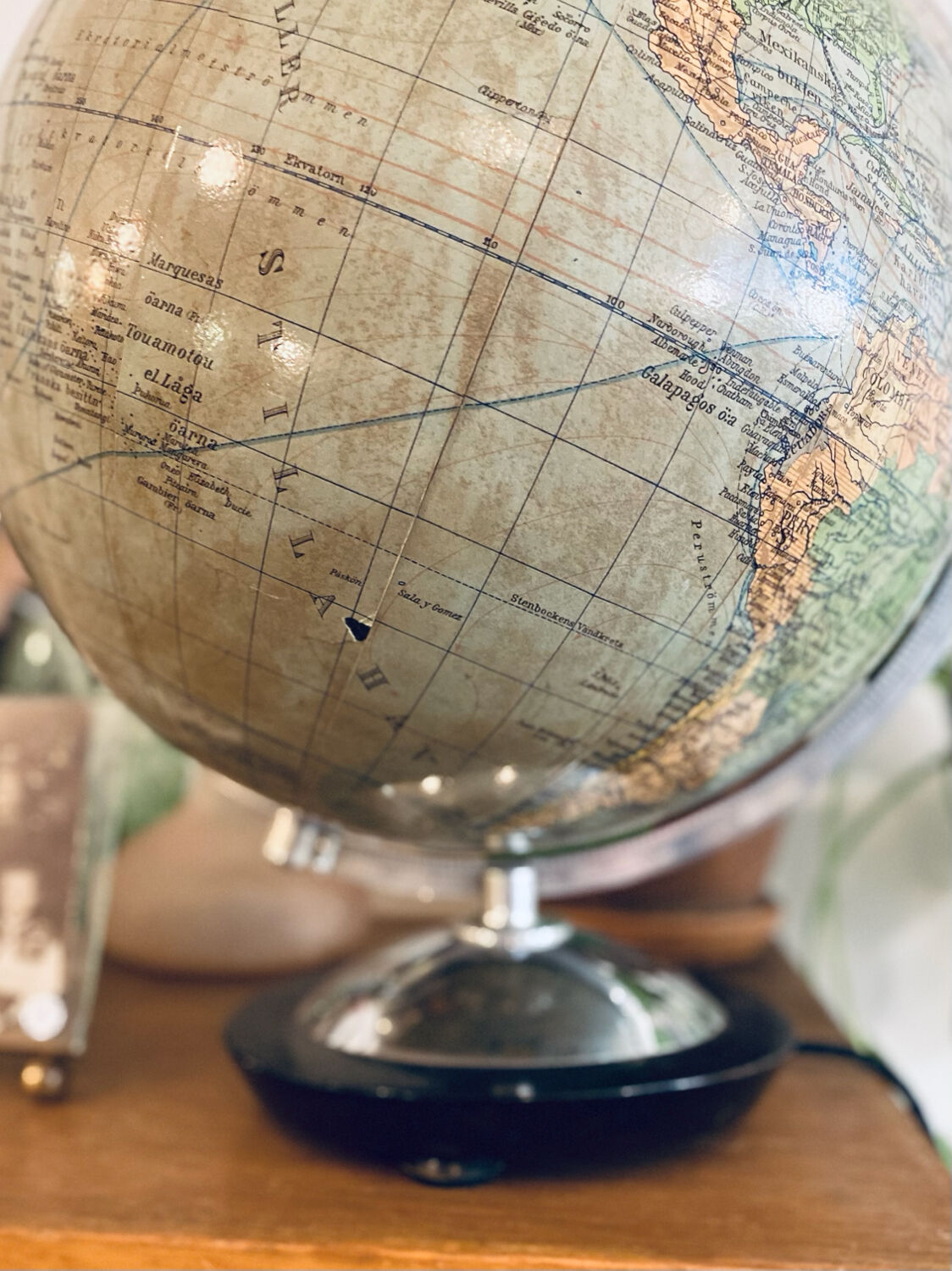 Illuminated terrestrial globe Columbus, Sweden, 1950s