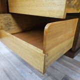 1930s oak open desk with drawers
