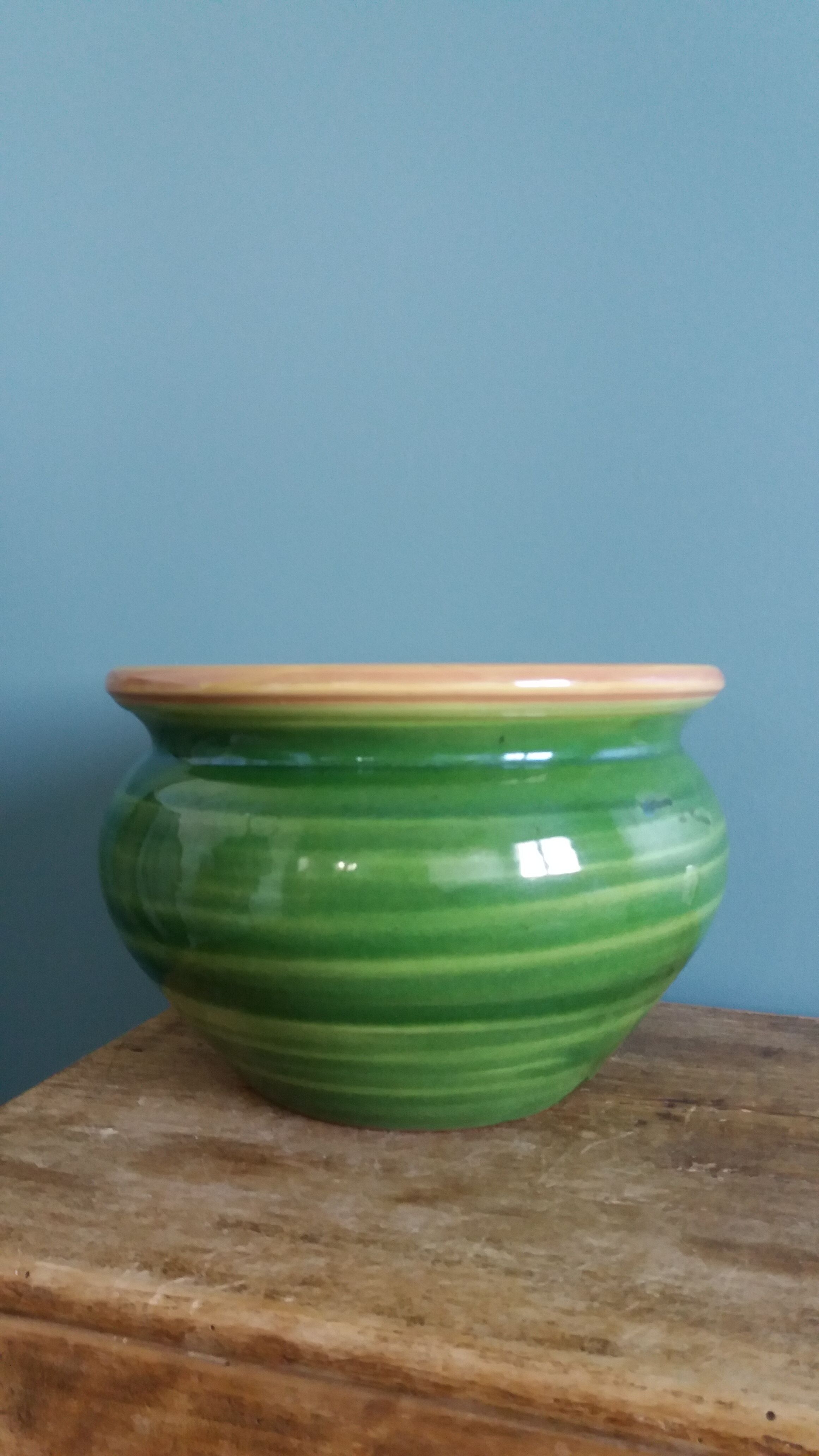 Glazed terracotta flower pot