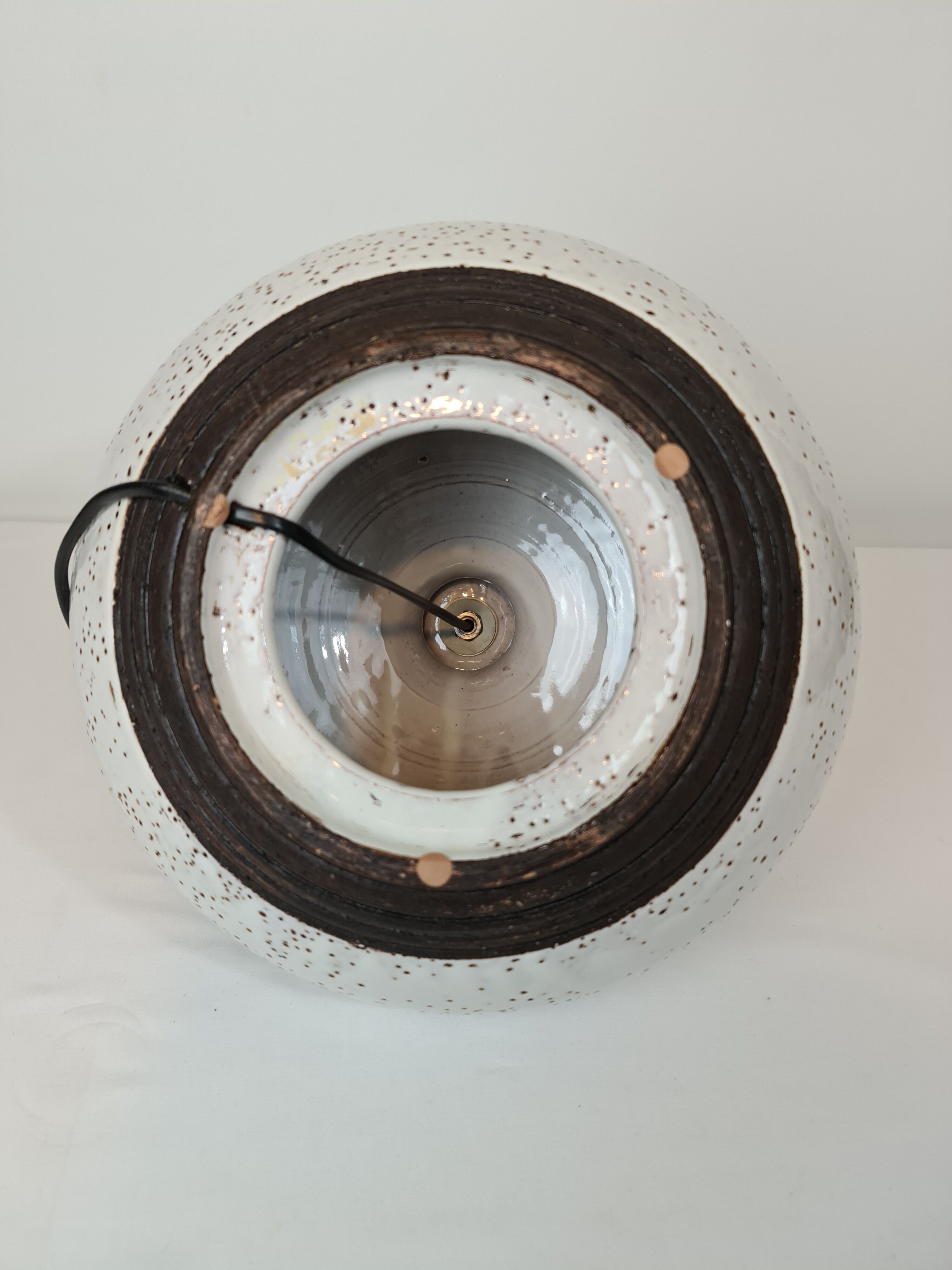 Large enamelled ceramic lamp 1970s