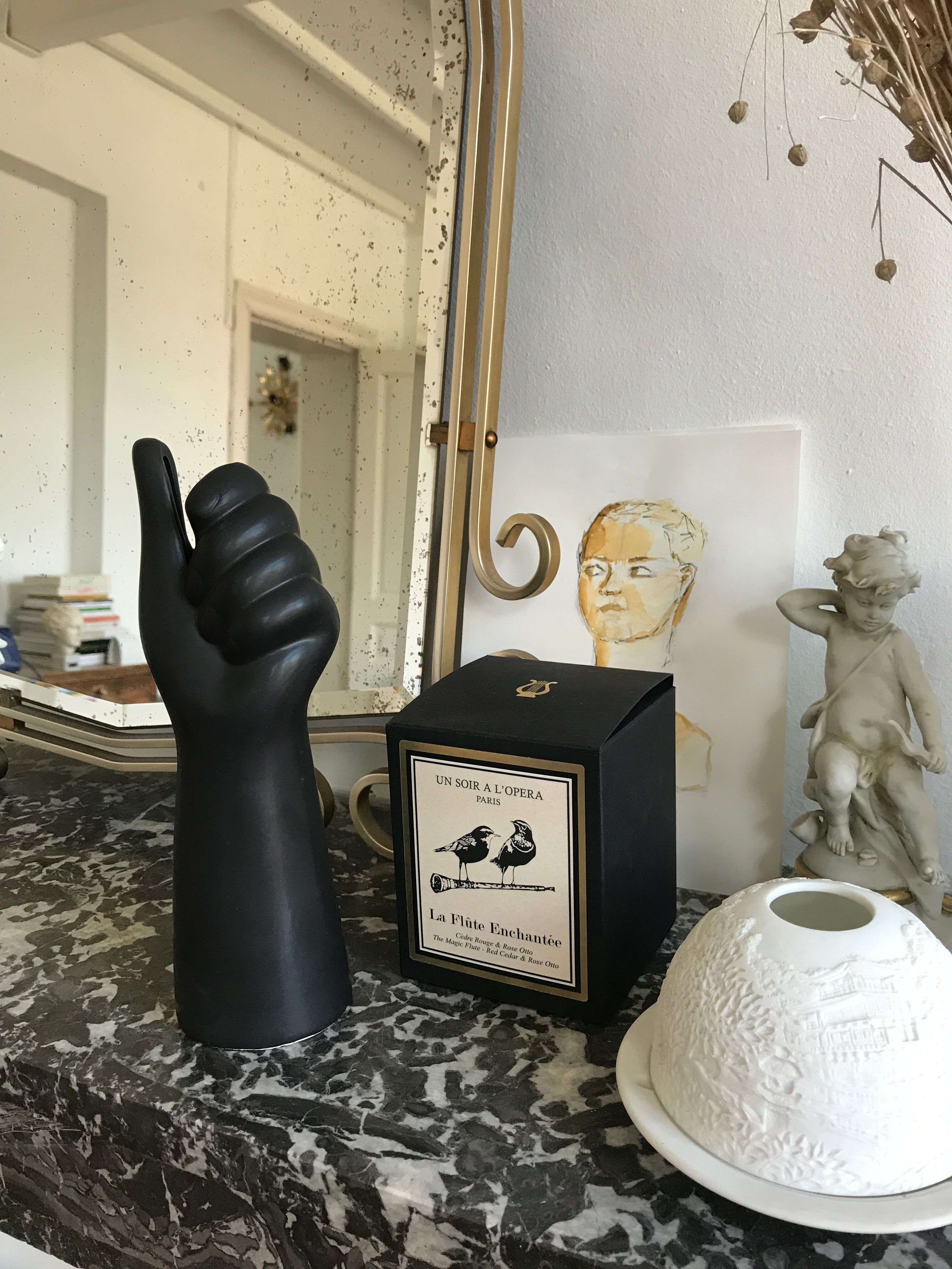 Black hand vase